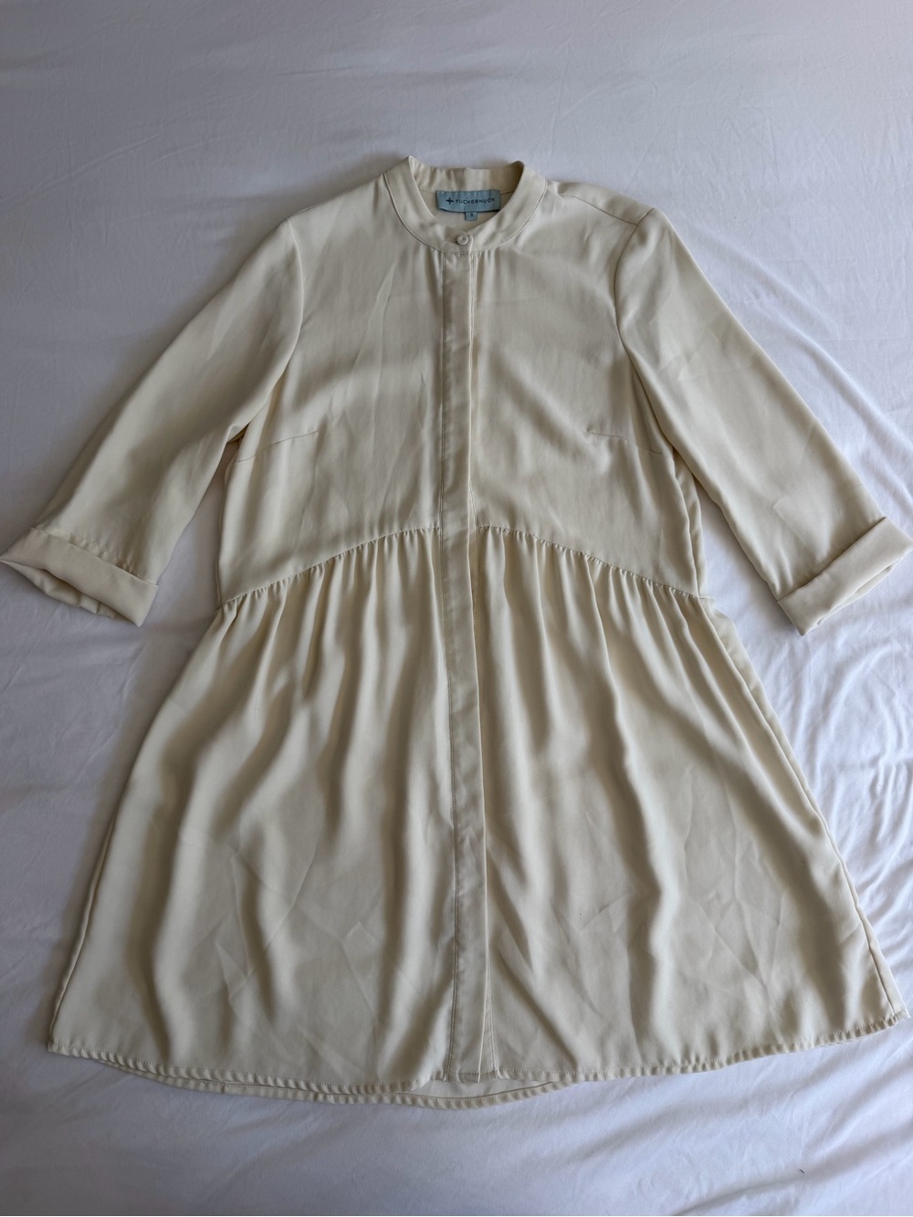 Tuckernuck "Royal Shirt" Ivory Cream Button Front Mini Dress
